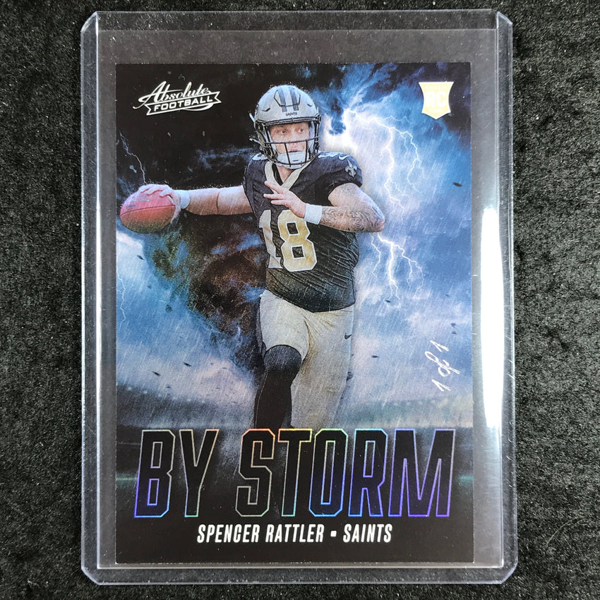 2024 Absolute Football SPENCER RATTLER By Storm Rookie Black Spectrum 1/1