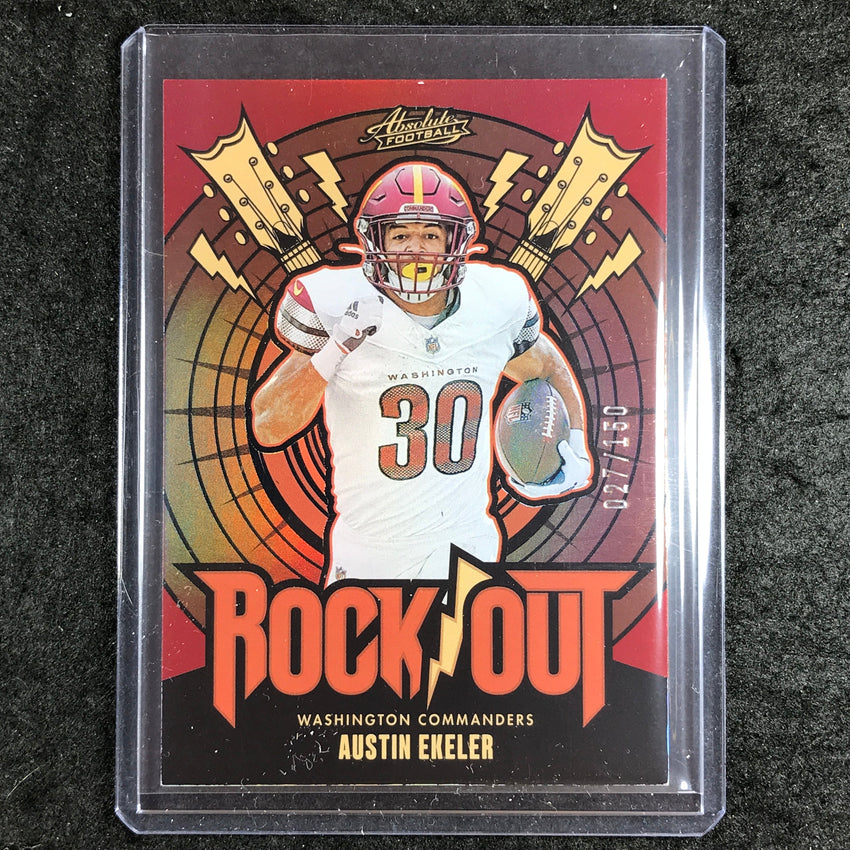 2024 Absolute Football AUSTIN EKELER Rock Out Red Spectrum 27/150