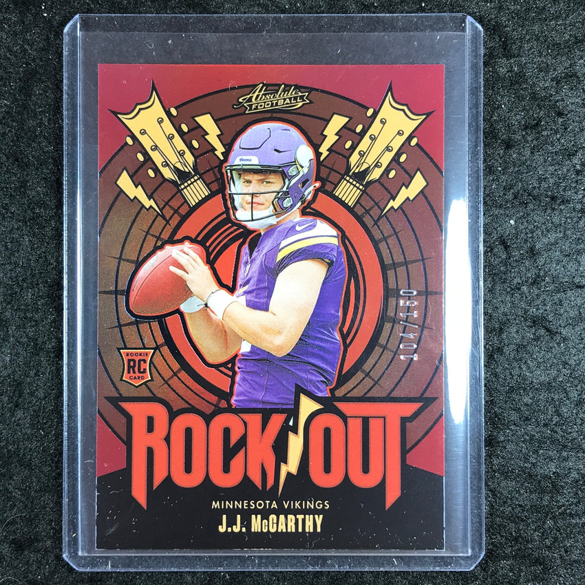 2024 Absolute Football J.J. MCCARTHY Rock Out Rookie Red Spectrum 104/150