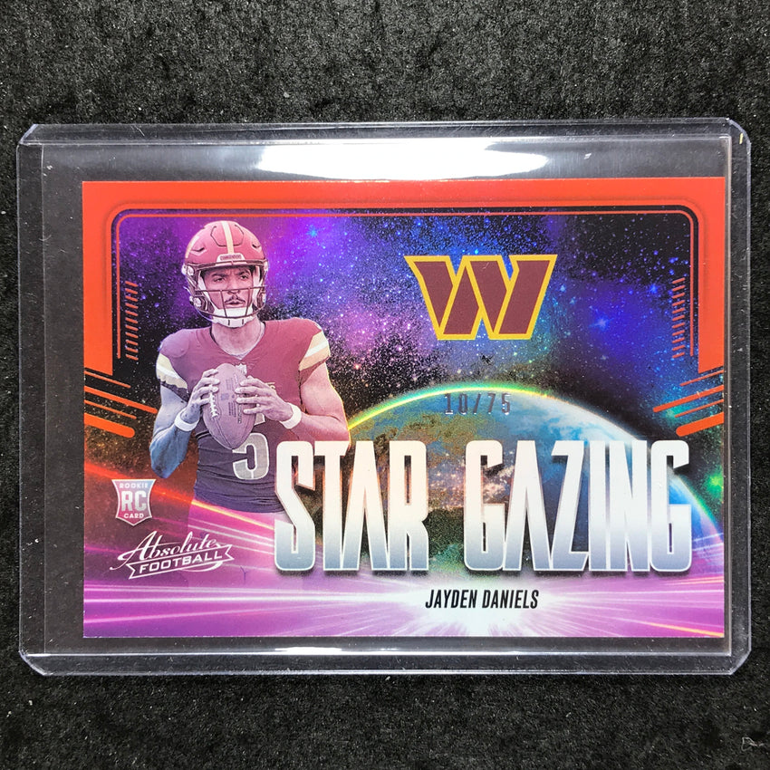 2024 Absolute Football JAYDEN DANIELS Star Gazing Rookie Orange 10/75