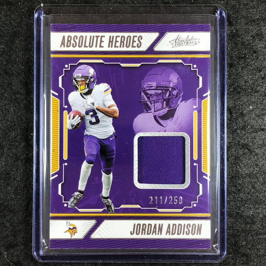 2024 Absolute Football JORDAN ADDISON Absolute Heroes Jersey Relic 211/250