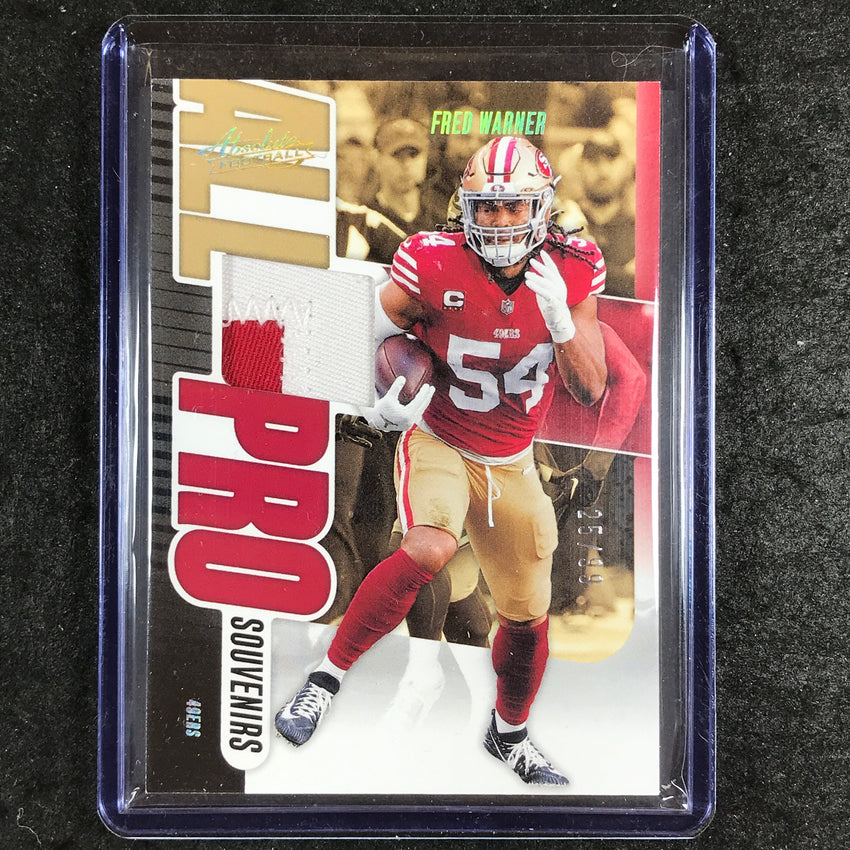 2024 Absolute Football FRED WARNER All Pro Souvenirs Patch Relic Gold 25/99