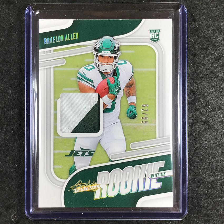 2024 Absolute Football BRAELON ALLEN Rookie Materials Patch Relic Gold 62/99