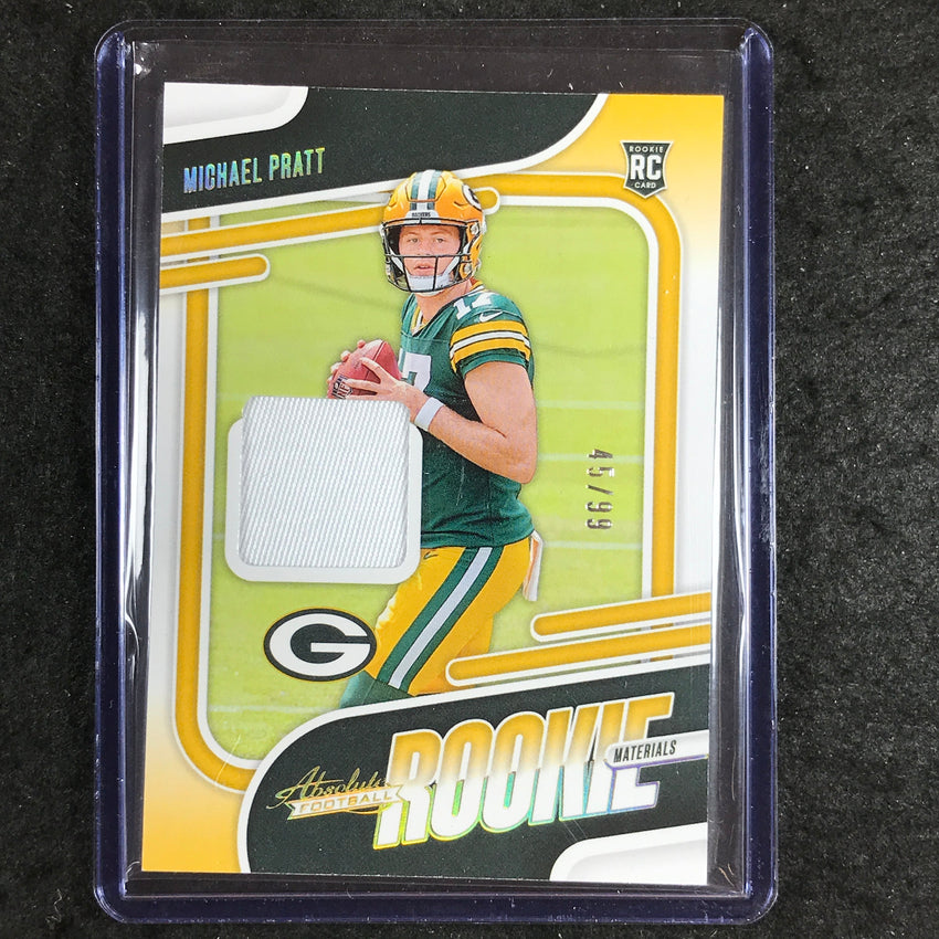 2024 Absolute Football MICHAEL PRATT Rookie Materials Jersey Relic Gold 45/99