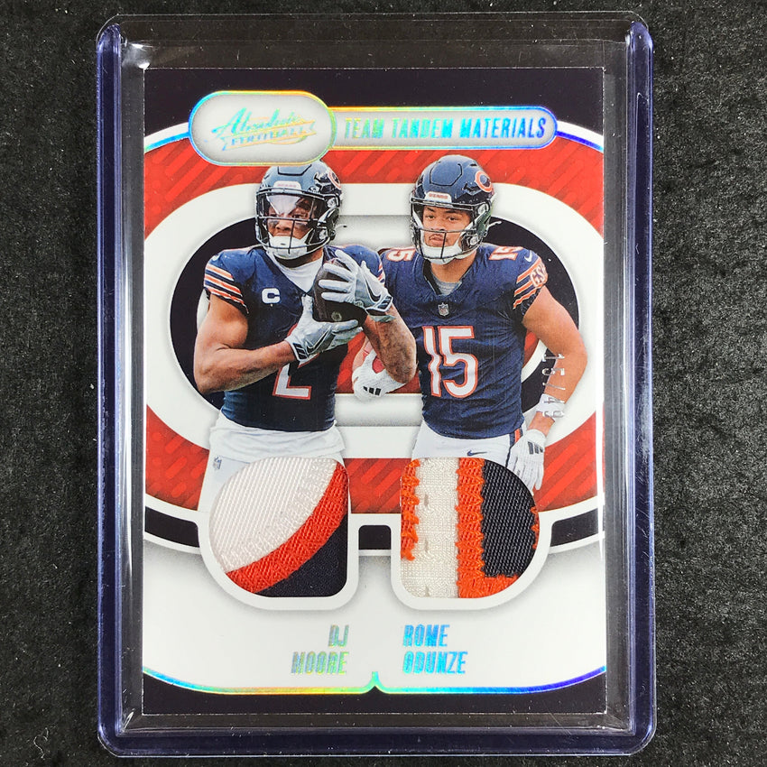 2024 Absolute Football DJ MOORE ROME ODUNZE Team Tandem Patch  Silver 15/49