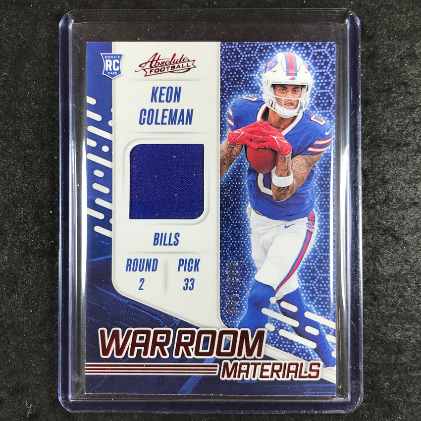 2024 Absolute Football KEON COLEMAN War Room Materials Rookie Jersey 83/199