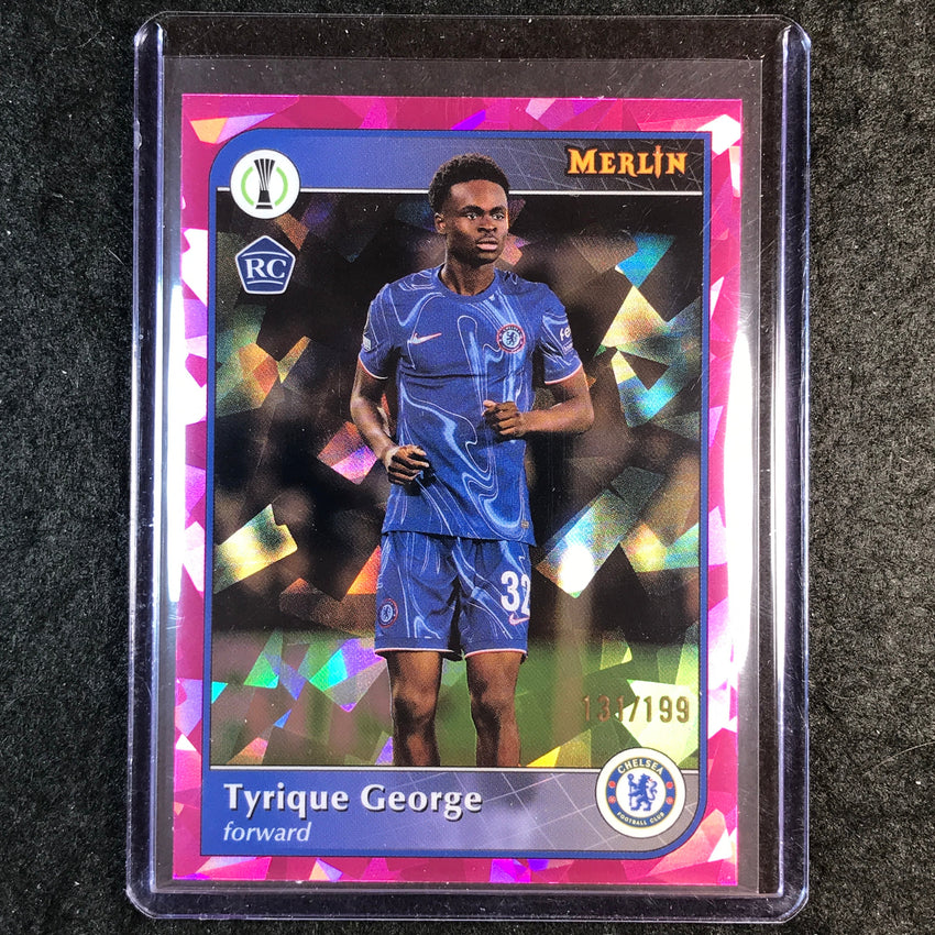 2024-25 Merlin UEFA Club Comp TYRIQUE GEORGE Rookie Pink Atomic /199 #39
