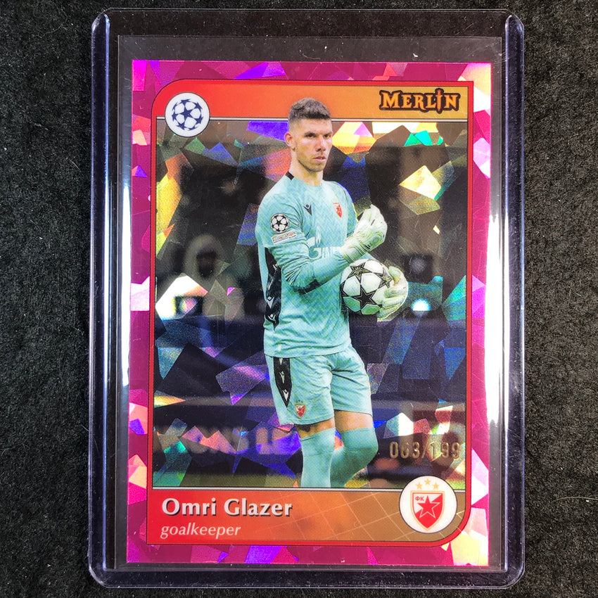 2024-25 Merlin UEFA Club Comp OMRI GLAZER Pink Atomic /199 #83