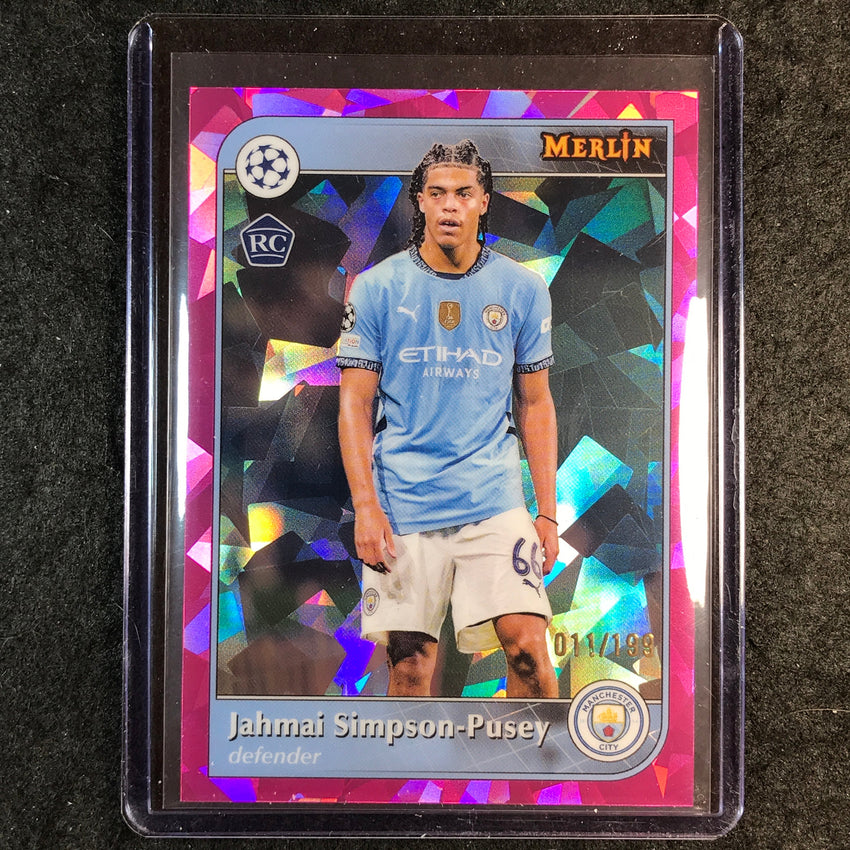 2024-25 Merlin UEFA Club Comp JAHMAI SIMPSON-PUSEY Rookie Pink Atomic /199 #89