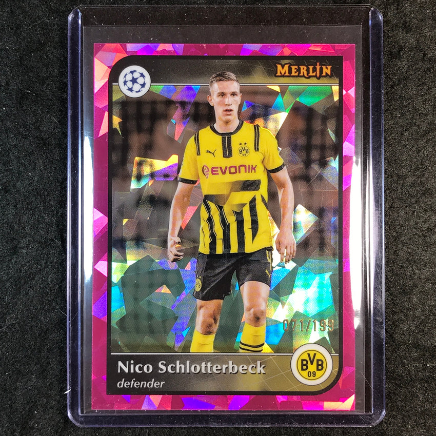 2024-25 Merlin UEFA Club Comp NICO SCHLOTTERBECK Pink Atomic /199 #150