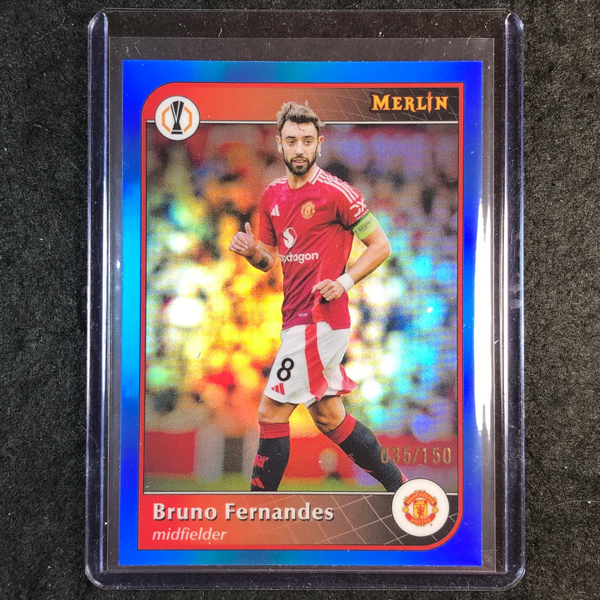 2024-25 Merlin UEFA Club Comp BRUNO FERNANDES Base Blue 35/150 #32