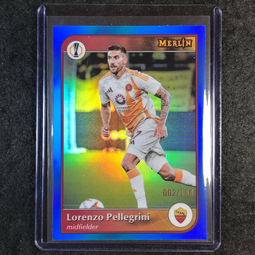 2024-25 Merlin UEFA Club Comp LORENZO PELLEGRINI Base Blue 2/150 #52