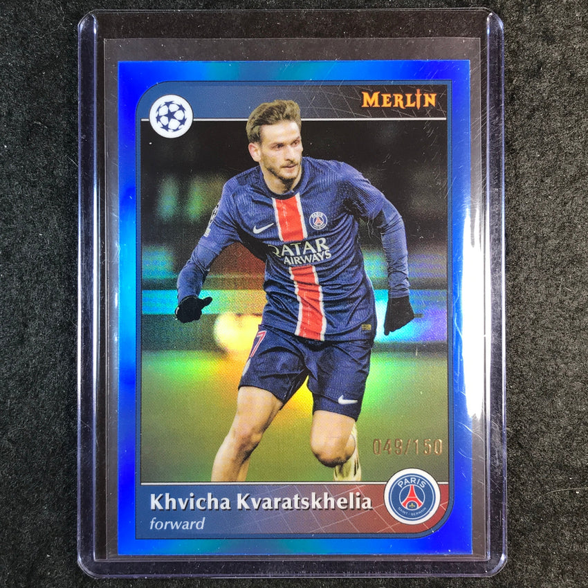 2024-25 Merlin UEFA Club Comp KHVICHA KVARATSKEHELIA Base Blue 49/150 #177