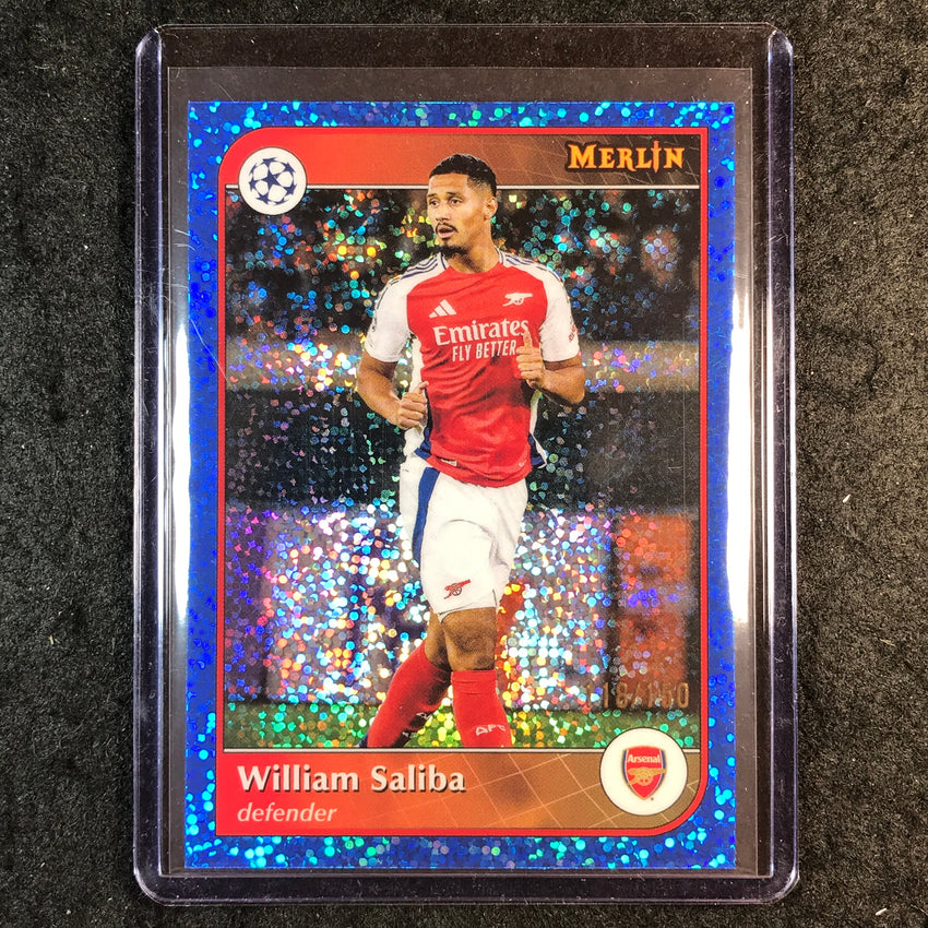 2024-25 Merlin UEFA Club Comp WILLIAM SALIBA Base Blue Speckle 118/150 #12