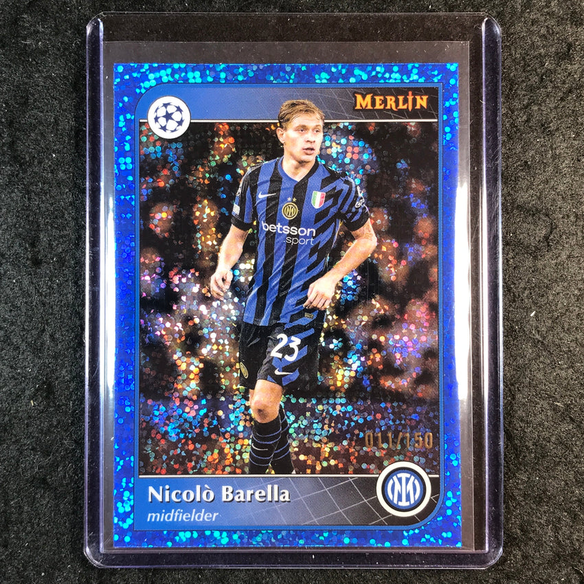 2024-25 Merlin UEFA Club Comp NICOLO BARELLA Base Blue Speckle 11/150 #18