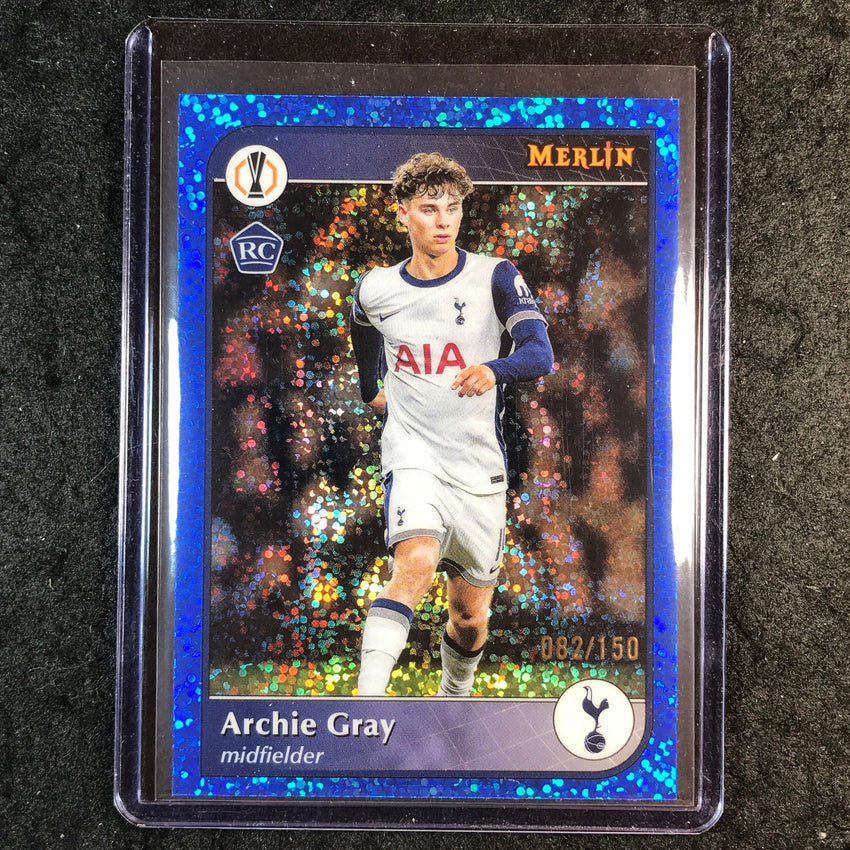 2024-25 Merlin UEFA Club Comp ARCHIE GRAY Rookie Base Blue Speckle 82/150 #65