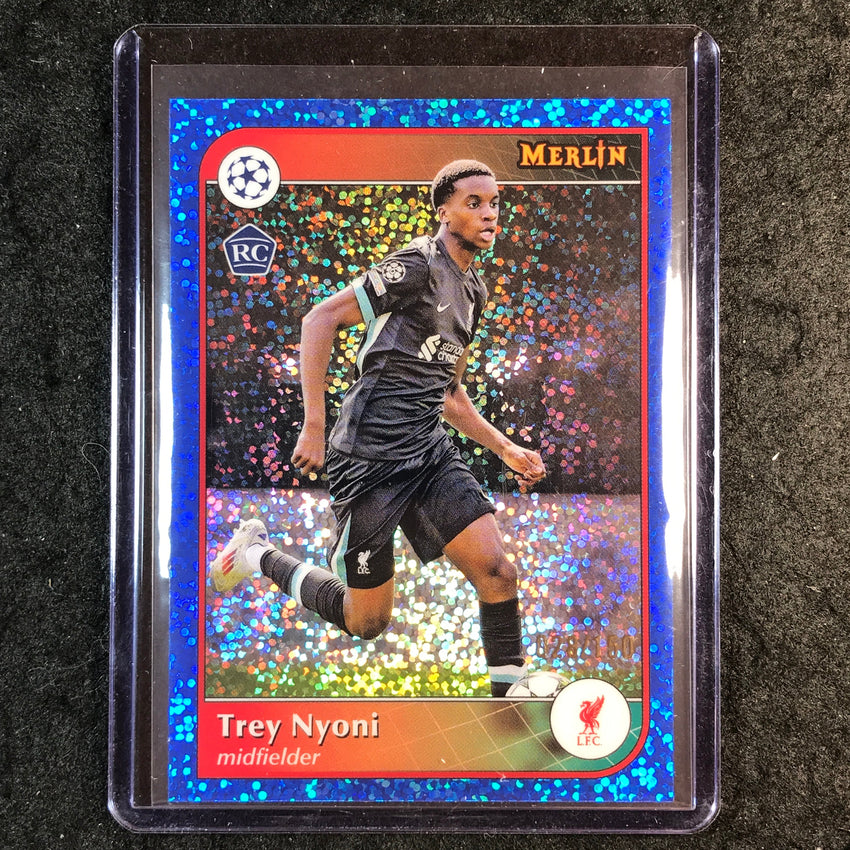 2024-25 Merlin UEFA Club Comp TREY NYONI Rookie Base Blue Speckle 28/150 #98