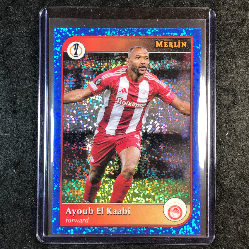 2024-25 Merlin UEFA Club Comp AYOUB EL KAABI Base Blue Speckle 10/150 #129