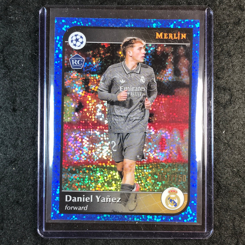 2024-25 Merlin UEFA Club Comp DANIEL YANEZ Rookie Base Blue Speckle 31/150 #148