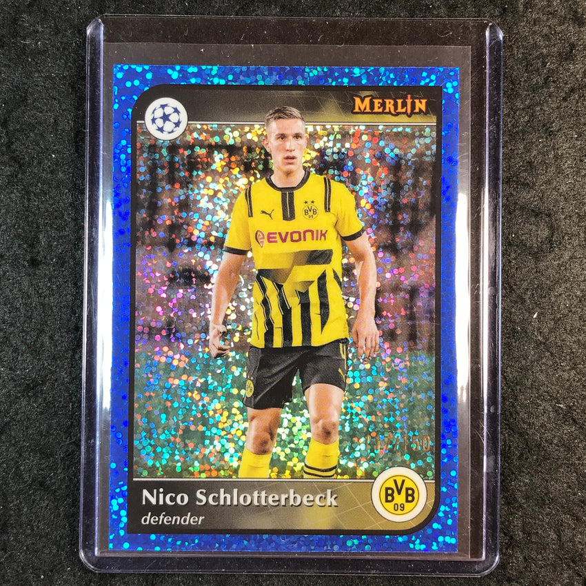 2024-25 Merlin UEFA Club Comp NICO SCHLOTTERBECK Base Blue Speckle 117/150 #150