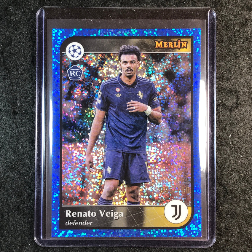 2024-25 Merlin UEFA Club Comp RENATO VEIGA Rookie Base Blue Speckle 95/150 #170