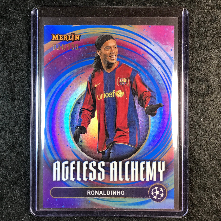 2024-25 Merlin UEFA Club Comp RONALDINHO Ageless Alchemy Blue 34/150 #21