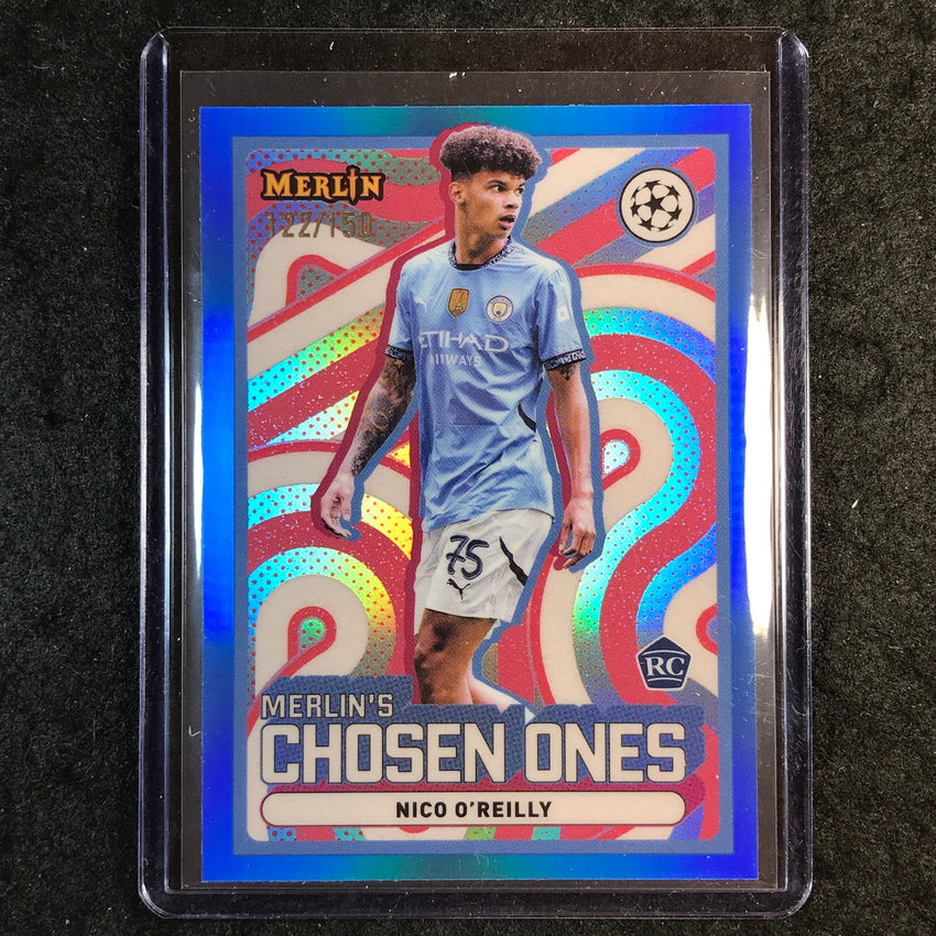 2024-25 Merlin UEFA Club Comp NICO O'REILLY Chosen Ones Rookie Blue 122/150 #14