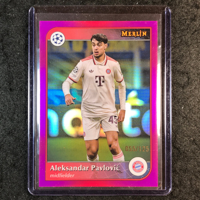 2024-25 Merlin UEFA Club Comp ALEKSANDAR PAVLOVIC Magenta 55/125 #45