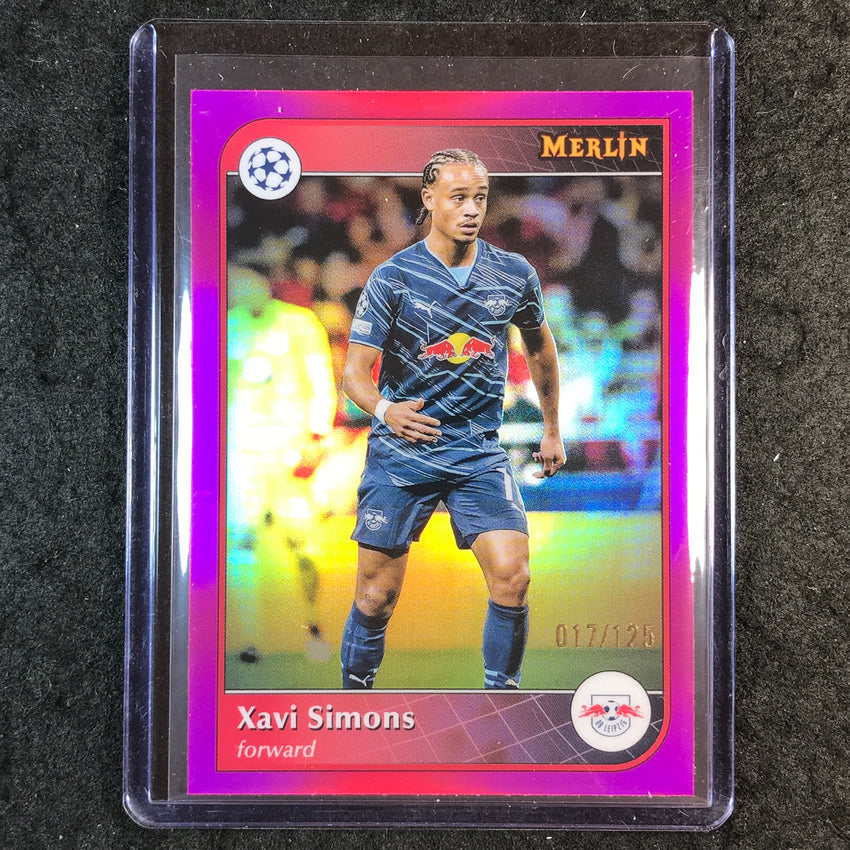 2024-25 Merlin UEFA Club Comp XAVI SIMONS Magenta 17/125 #75