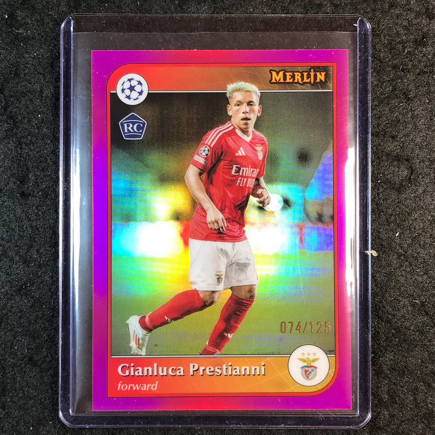 2024-25 Merlin UEFA Club Comp GIANLUCA PRESTIANNI Rookie Magenta 74/125 #90