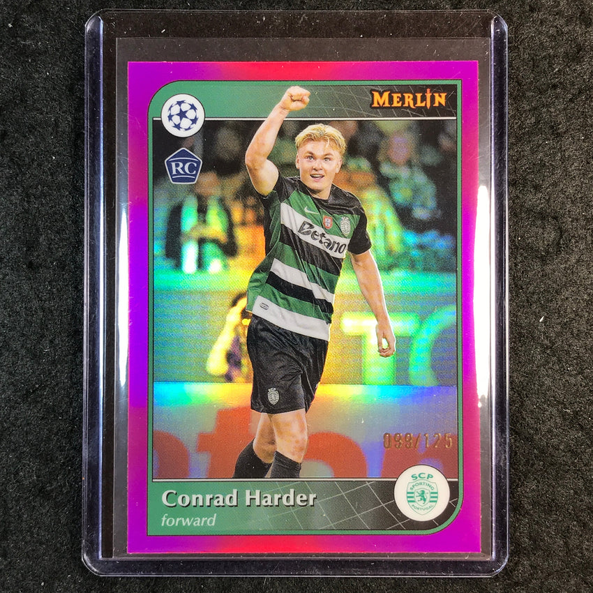2024-25 Merlin UEFA Club Comp CONRAD HARDER Rookie Magenta 99/125 #158