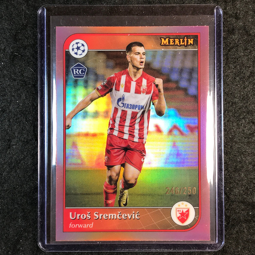2024-25 Merlin UEFA Club Comp UROS SREMCEVIC Rookie Rose Gold /250 #54