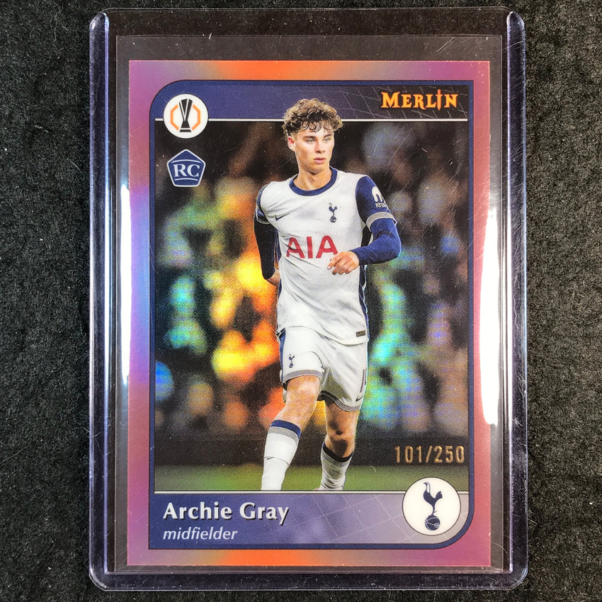 2024-25 Merlin UEFA Club Comp ARCHIE GRAY Rookie Rose Gold /250 #65