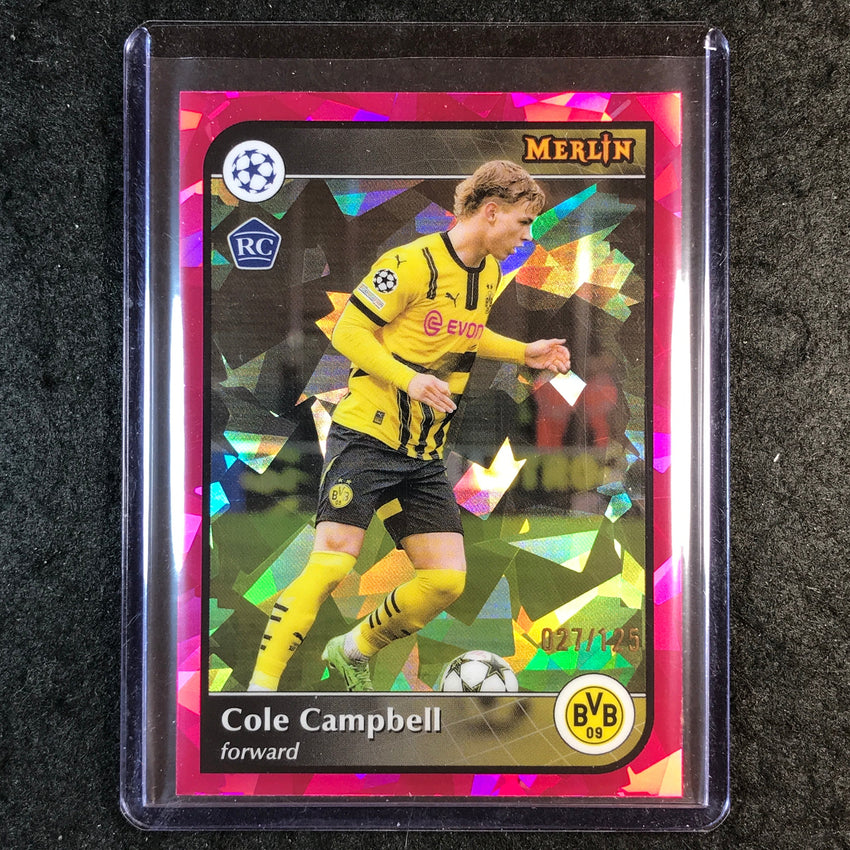 2024-25 Merlin UEFA Club Comp COLE CAMPBELL Rookie Magenta Atomic 27/125 #137