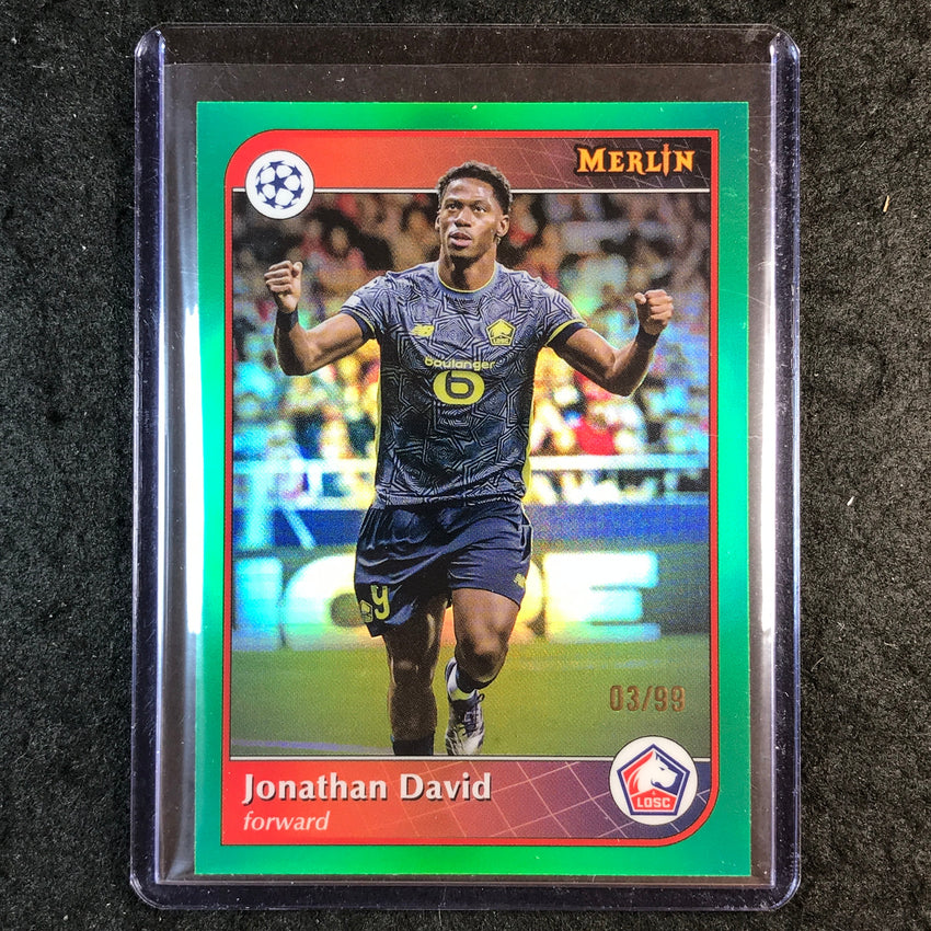 2024-25 Merlin UEFA Club Comp JONATHAN DAVID Base Green 3/99 #125