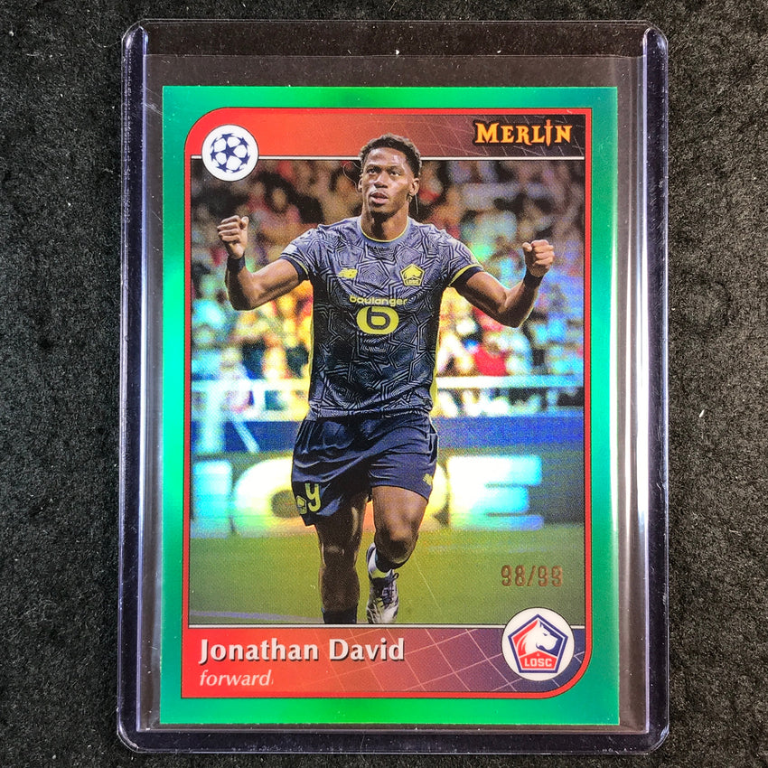 2024-25 Merlin UEFA Club Comp JONATHAN DAVID Base Green 98/99 #125