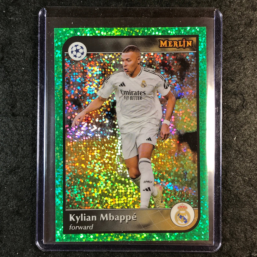 2024-25 Merlin UEFA Club Comp KYLIAN MBAPPE Base Green Speckle 77/99 #9