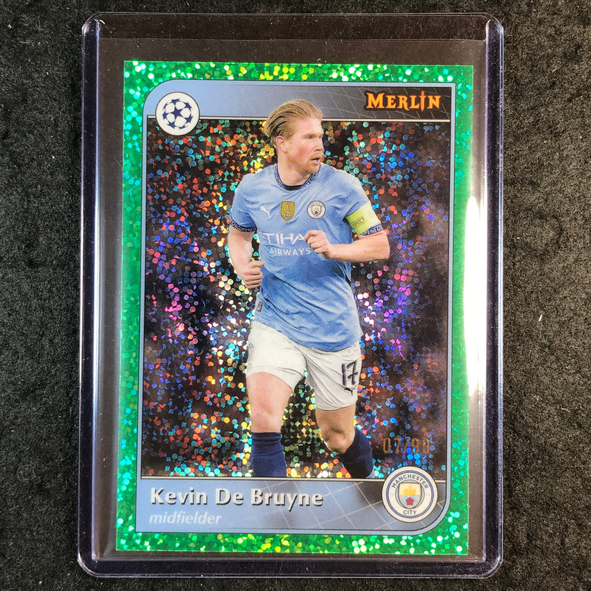 2024-25 Merlin UEFA Club Comp KEVIN DE BRUYNE Base Green Speckle 7/99 #14