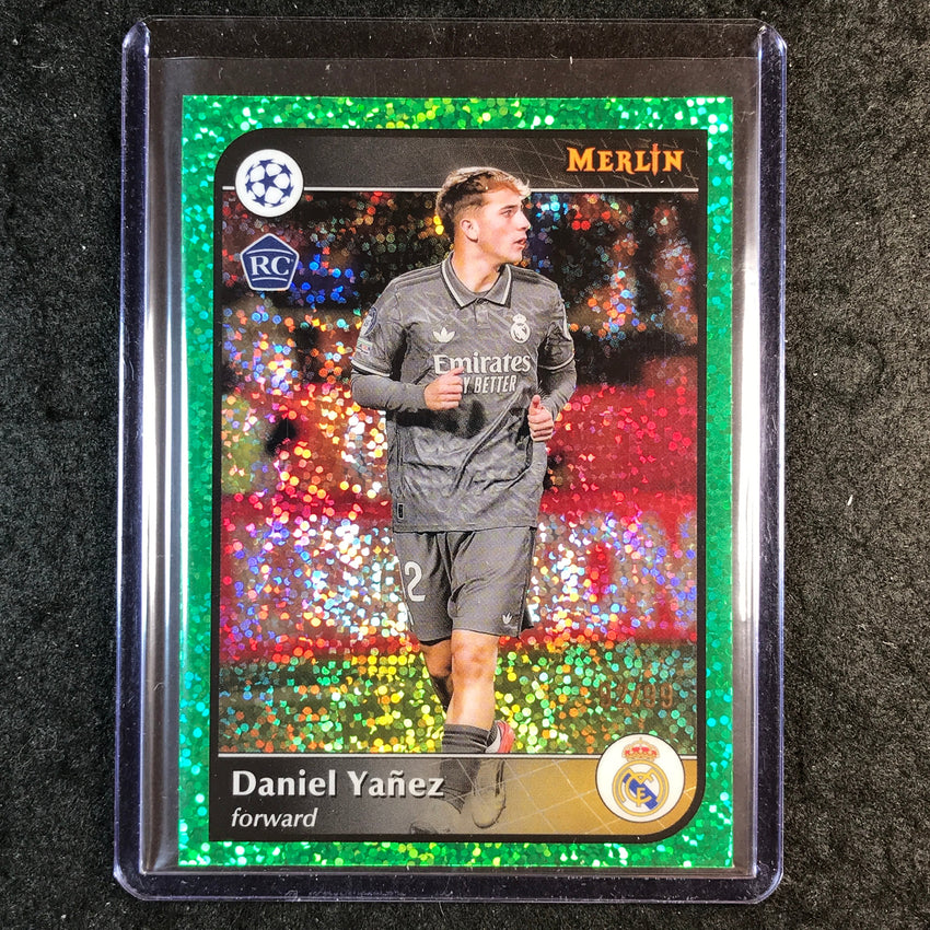 2024-25 Merlin UEFA Club Comp DANIEL YANEZ Rookie Base Green Speckle 92/99 #148