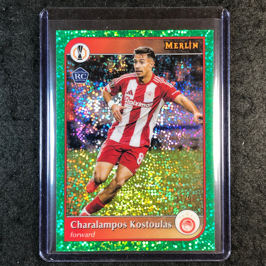 2024-25 Merlin UEFA Club Comp KOSTOULAS Rookie Base Green Speckle 31/99 #180