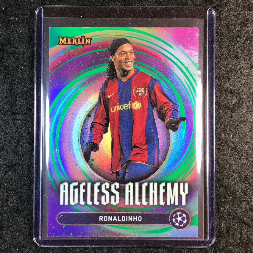 2024-25 Merlin UEFA Club Comp RONALDINHO Ageless Alchemy Green 58/99 #21
