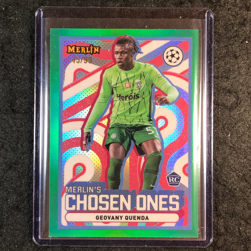 2024-25 Merlin UEFA Club Comp GEOVANY QUENDA Chosen Ones Rookie Green 45/99 #25