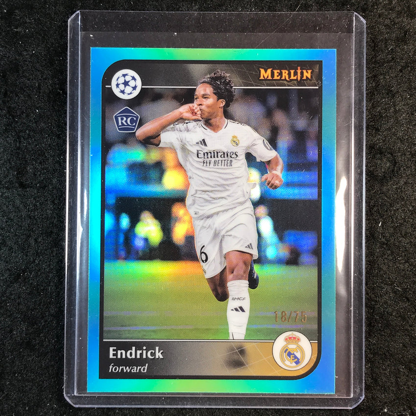 2024-25 Merlin UEFA Club Comp ENDRICK Rookie Base Aqua 18/75 #16