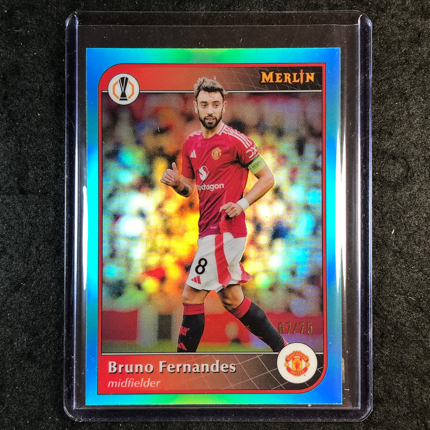 2024-25 Merlin UEFA Club Comp BRUNO FERNANDES Base Aqua 67/75 #32