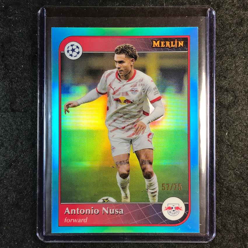 2024-25 Merlin UEFA Club Comp ANTONIO NUSA Base Aqua 57/75 #50