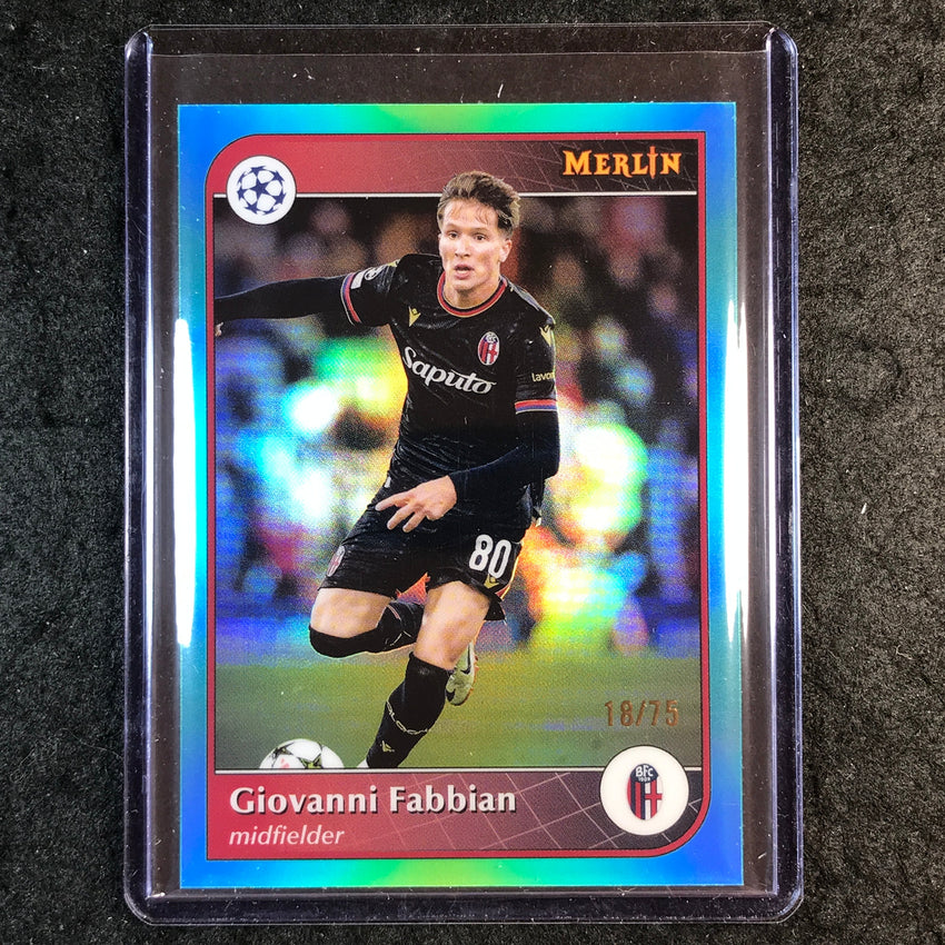 2024-25 Merlin UEFA Club Comp GIOVANNI FABBIAN Base Aqua 18/75 #64