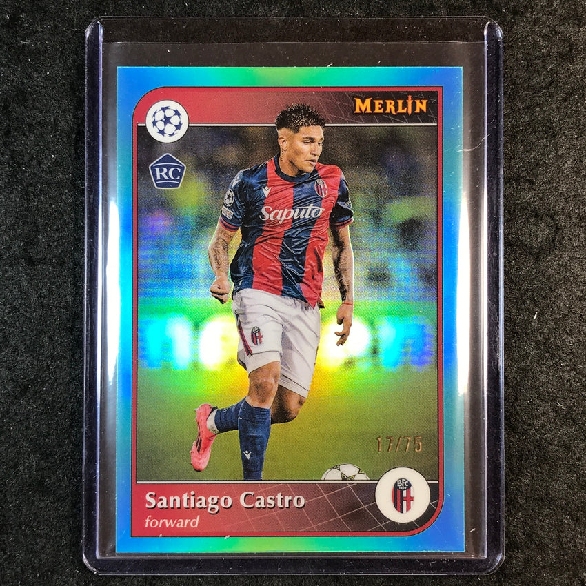 2024-25 Merlin UEFA Club Comp SANTIAGO CASTRO Rookie Base Aqua 17/75 #159