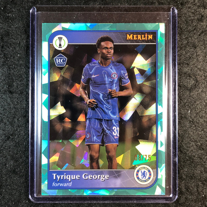 2024-25 Merlin UEFA Club Comp TYRIQUE GEORGE Base Aqua Atomic 8/75 #39