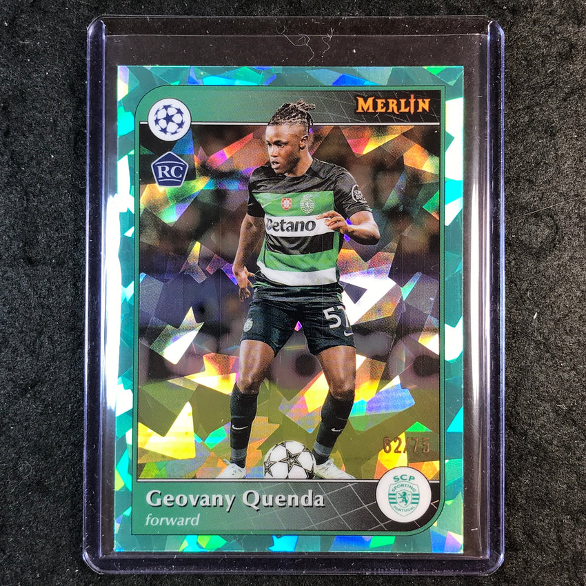 2024-25 Merlin UEFA Club Comp GEOVANY QUENDA Base Aqua Atomic 62/75 #57