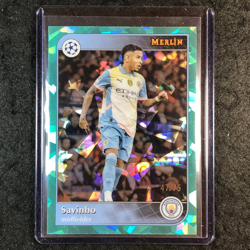 2024-25 Merlin UEFA Club Comp SAVINHO Base Aqua Atomic 47/75 #133